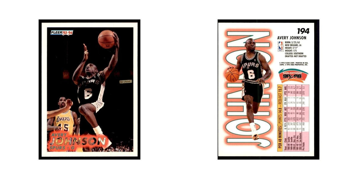 1993 Fleer Avery Johnson Basketball Cards #194