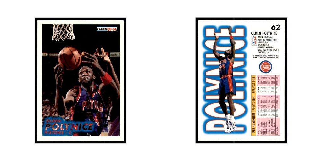 1993 Fleer Olden Polynice Basketball Cards #62