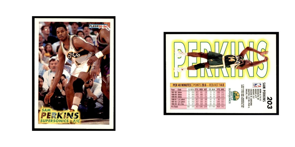 1993 Fleer Sam Perkins Basketball Cards #203