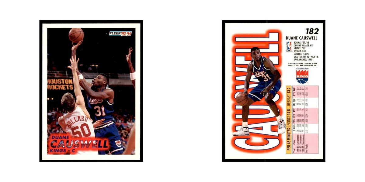 1993 Fleer Duane Causwell Basketball Cards #182