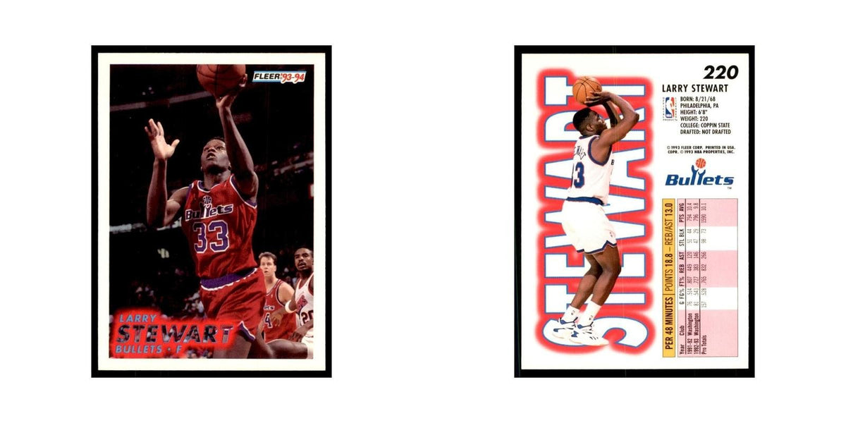 1993 Fleer Larry Stewart Basketball Cards #220