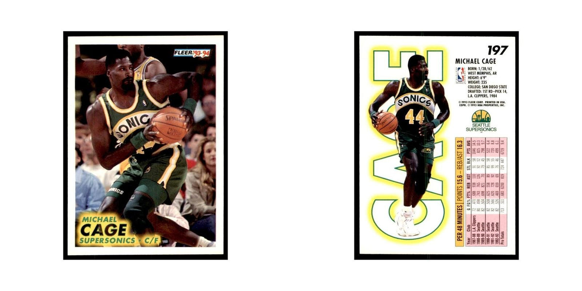 1993 Fleer Michael Cage Basketball Cards #197