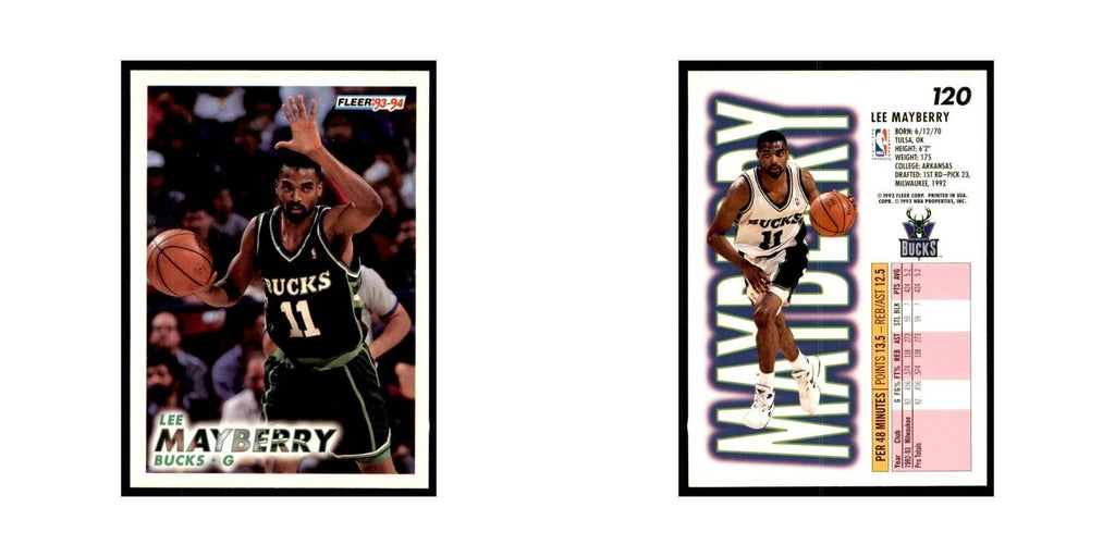 1993 Fleer Lee Mayberry Basketball Cards #120