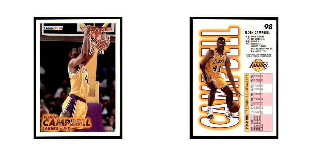 1993 Fleer Elden Campbell Basketball Cards #98