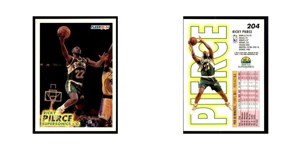 1993 Fleer Ricky Pierce Basketball Cards #204