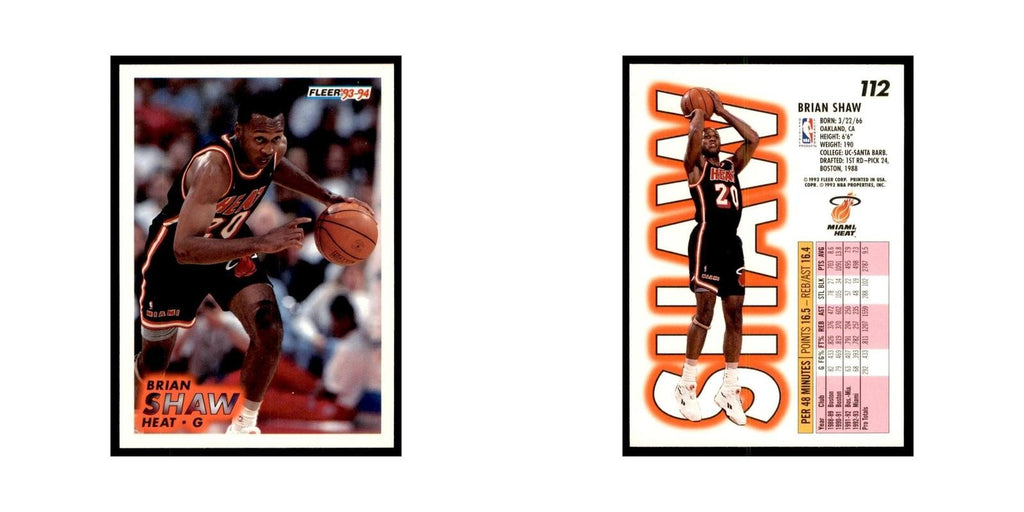 1993 Fleer Brian Shaw Basketball Cards #112