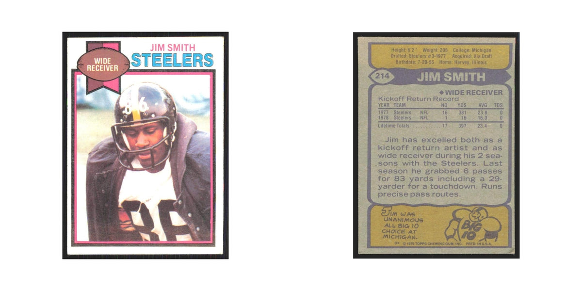 1979 Topps Jim Smith Steelers #214