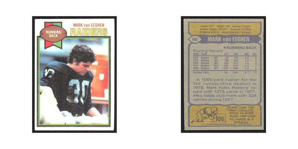 1979 Topps Mark Van Eeghen Raiders #90