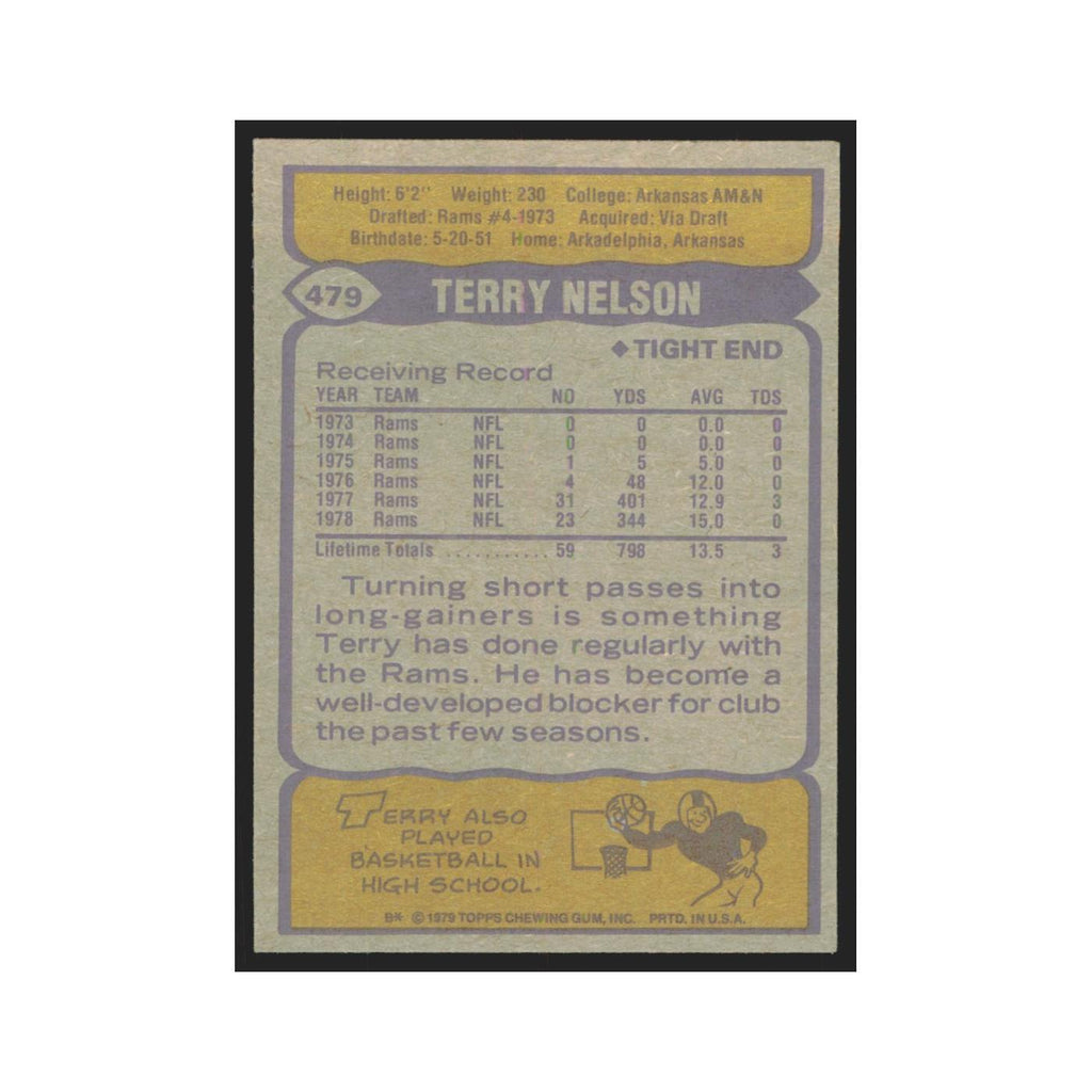 1979 Topps Terry Nelson Rams #479