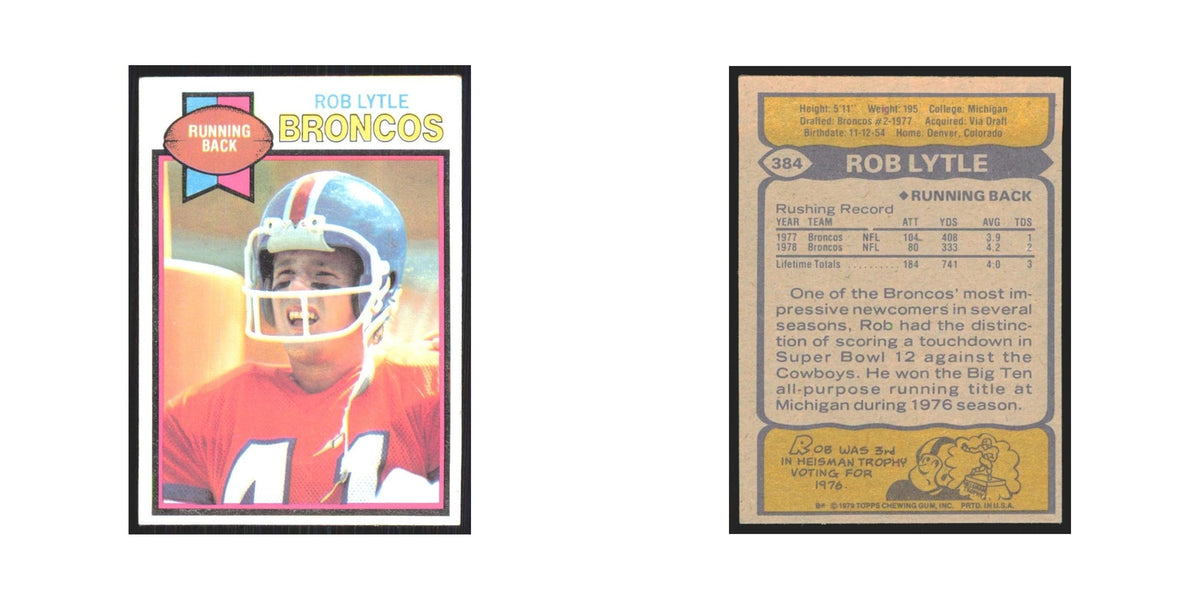 1979 Topps Rob Lytle Broncos #384