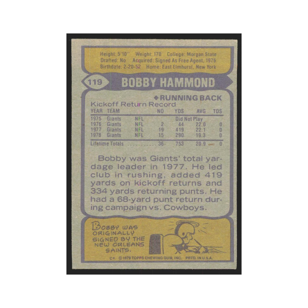 1979 Topps Bobby Hammond Giants #119