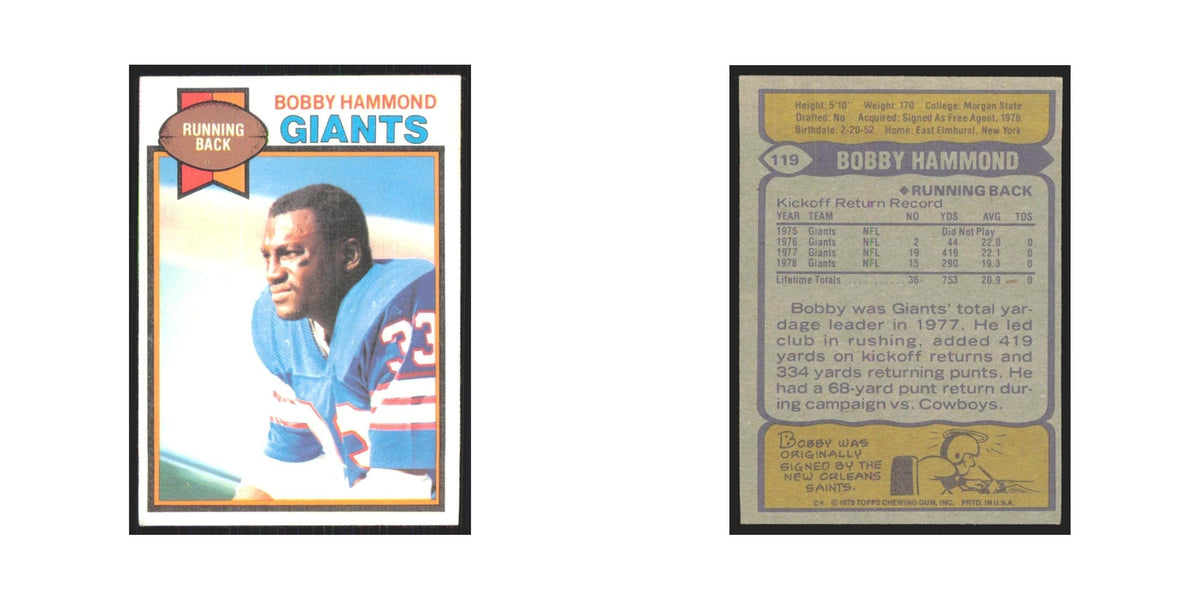 1979 Topps Bobby Hammond Giants #119