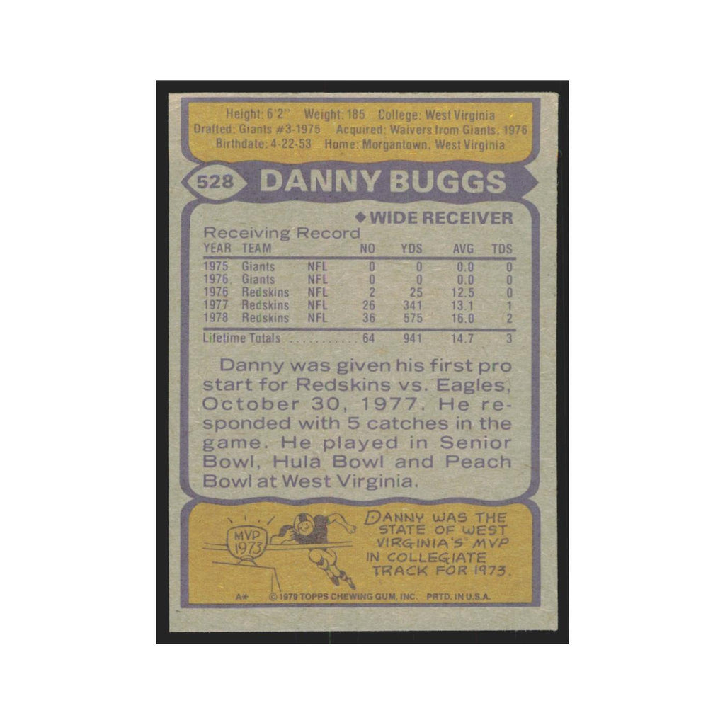 1979 Topps Danny Buggs Redskins #528