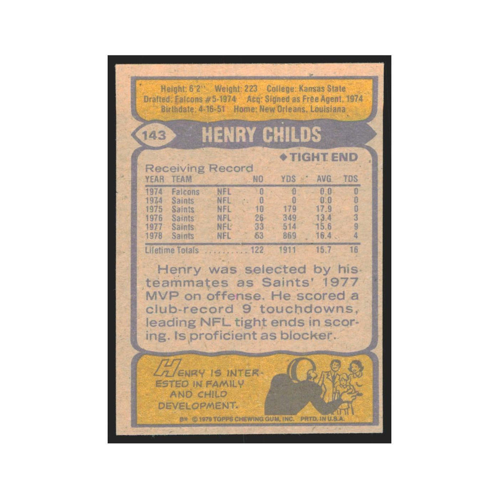 1979 Topps Henry Childs Saints #143