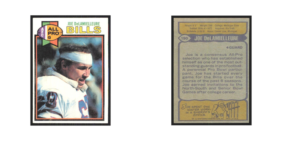 1979 Topps Joe DeLamielleure Bills #190