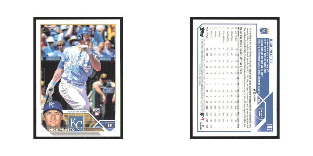 Nick Pratto Rookie 2023 Topps #182 Kansas City Royals Baseball Card NM