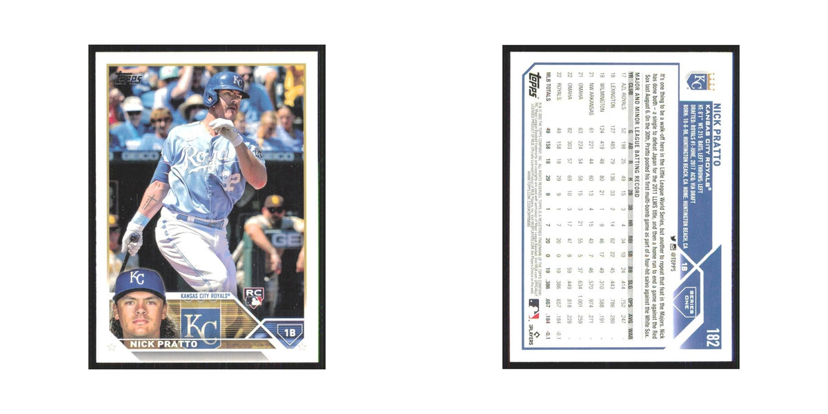 Nick Pratto Rookie 2023 Topps #182 Kansas City Royals Baseball Card NM