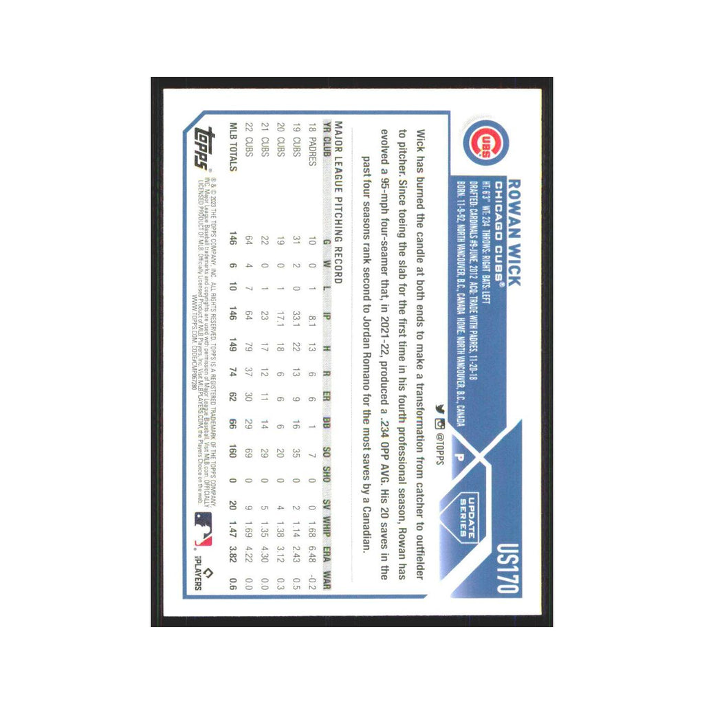 Rowan Wick 2023 Topps Update #US170 Chicago Cubs Baseball Card NM