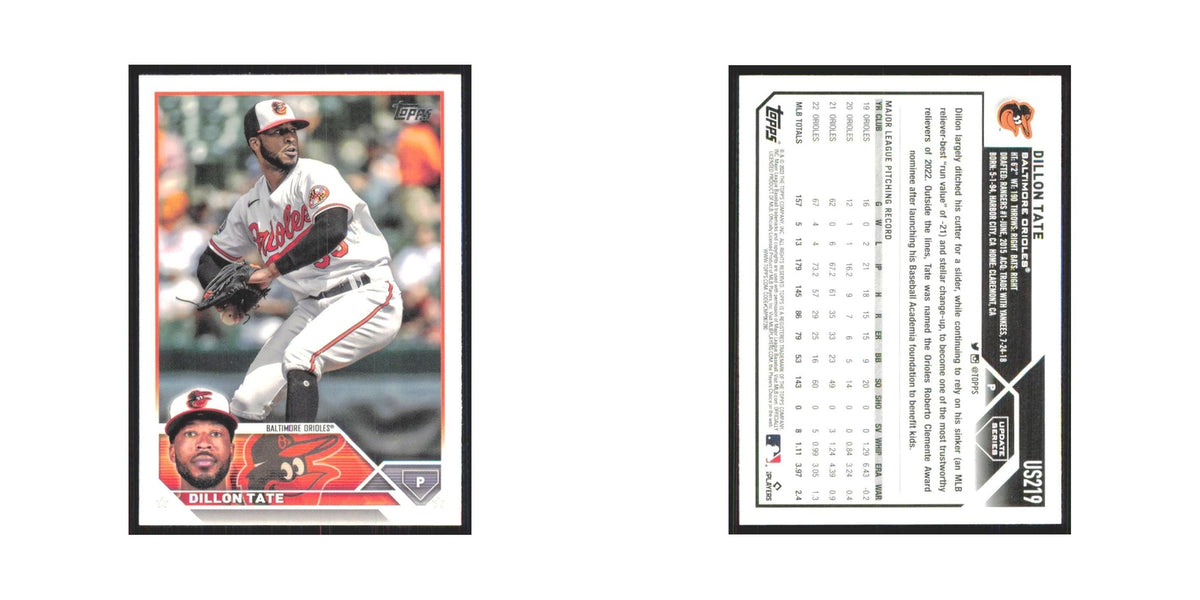 Dillon Tate 2023 Topps Update #US219 Baltimore Orioles Baseball Card NM
