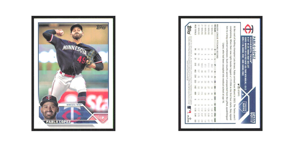 Pablo Lopez 2023 Topps Update #US117 Minnesota Twins Baseball Card NM