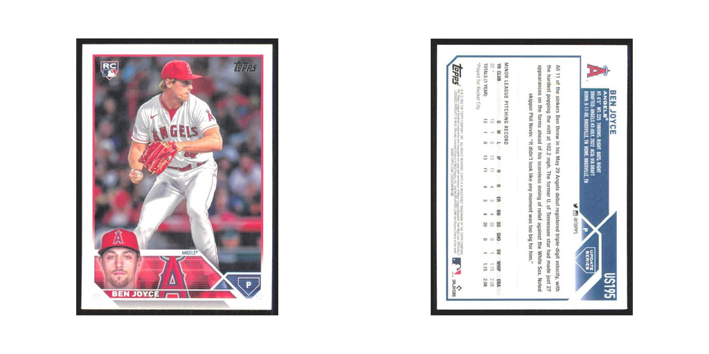 Ben Joyce Rookie 2023 Topps Update #US195 Los Angeles Angels Baseball Card NM