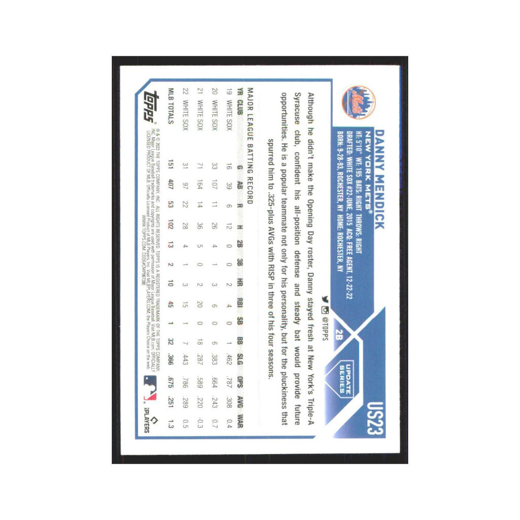 Danny Mendick 2023 Topps Update #US23 New York Mets Baseball Card NM