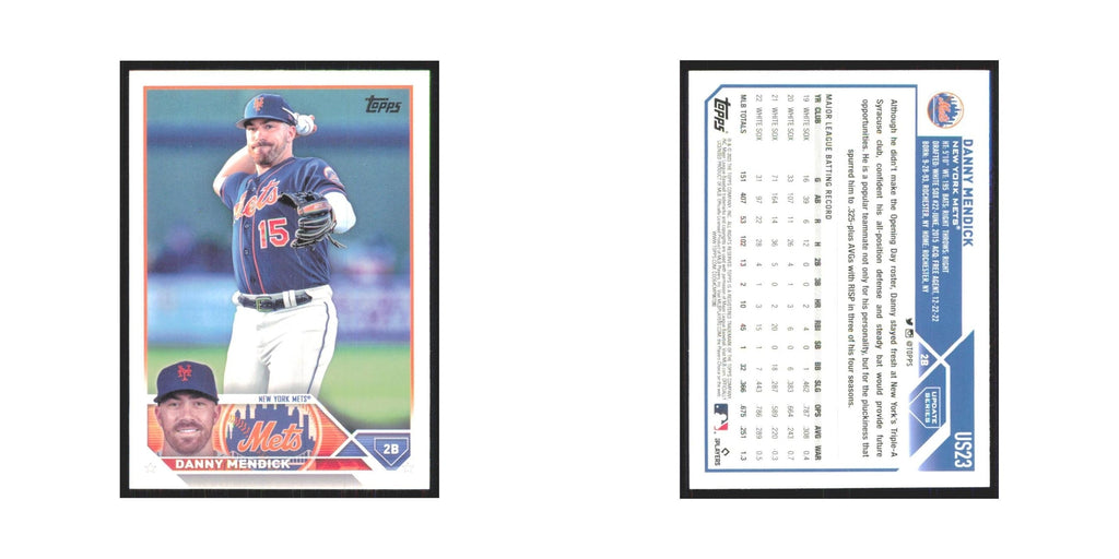 Danny Mendick 2023 Topps Update #US23 New York Mets Baseball Card NM