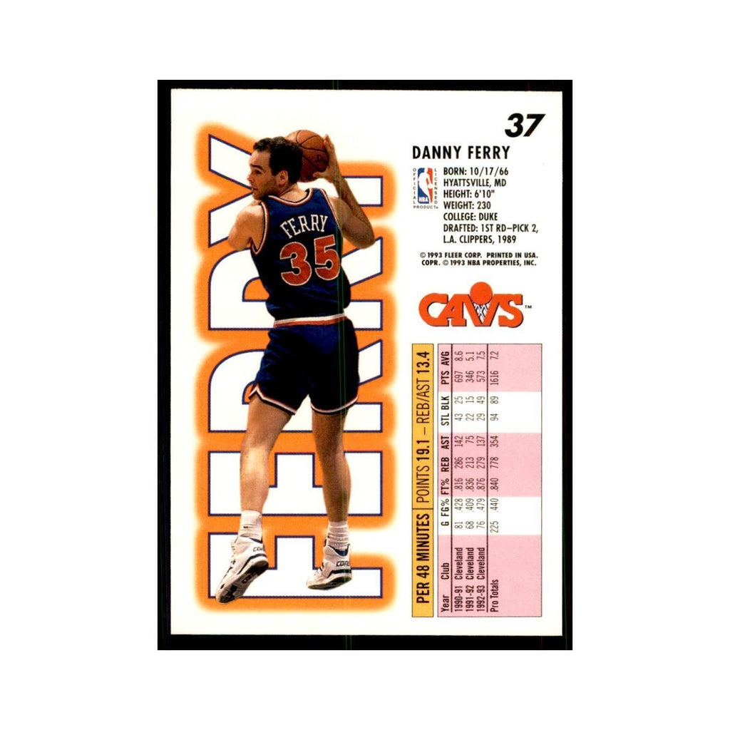 1993 Fleer Danny Ferry Basketball Cards #37