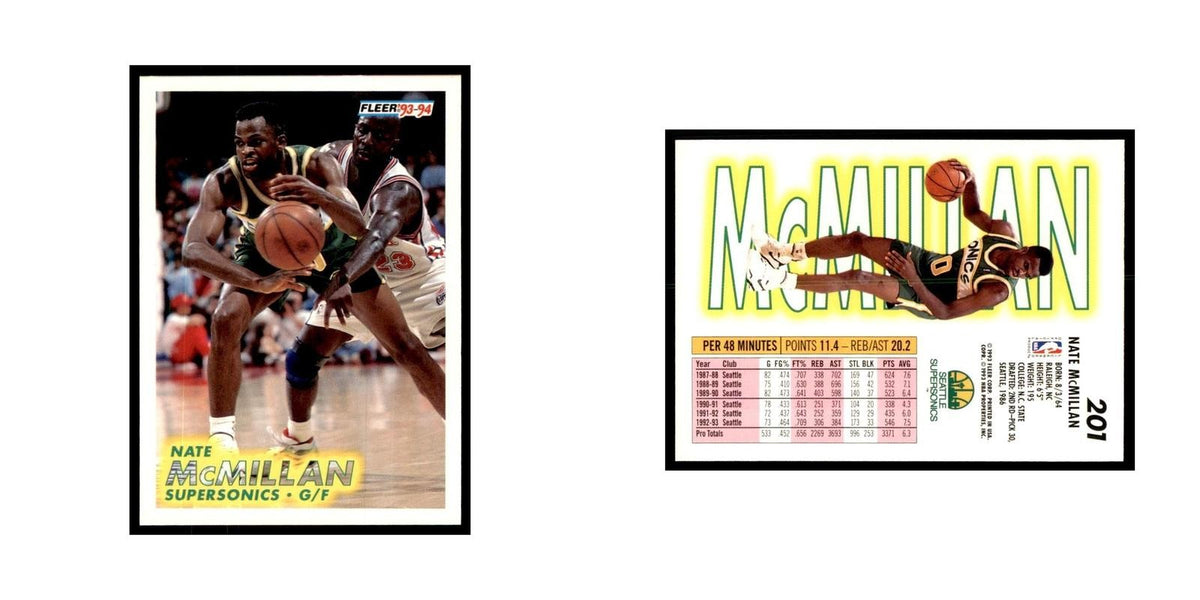 1993 Fleer Nate McMillan Basketball Cards #201