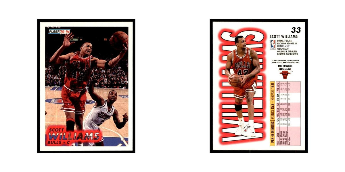 1993 Fleer Scott Williams Basketball Cards #33