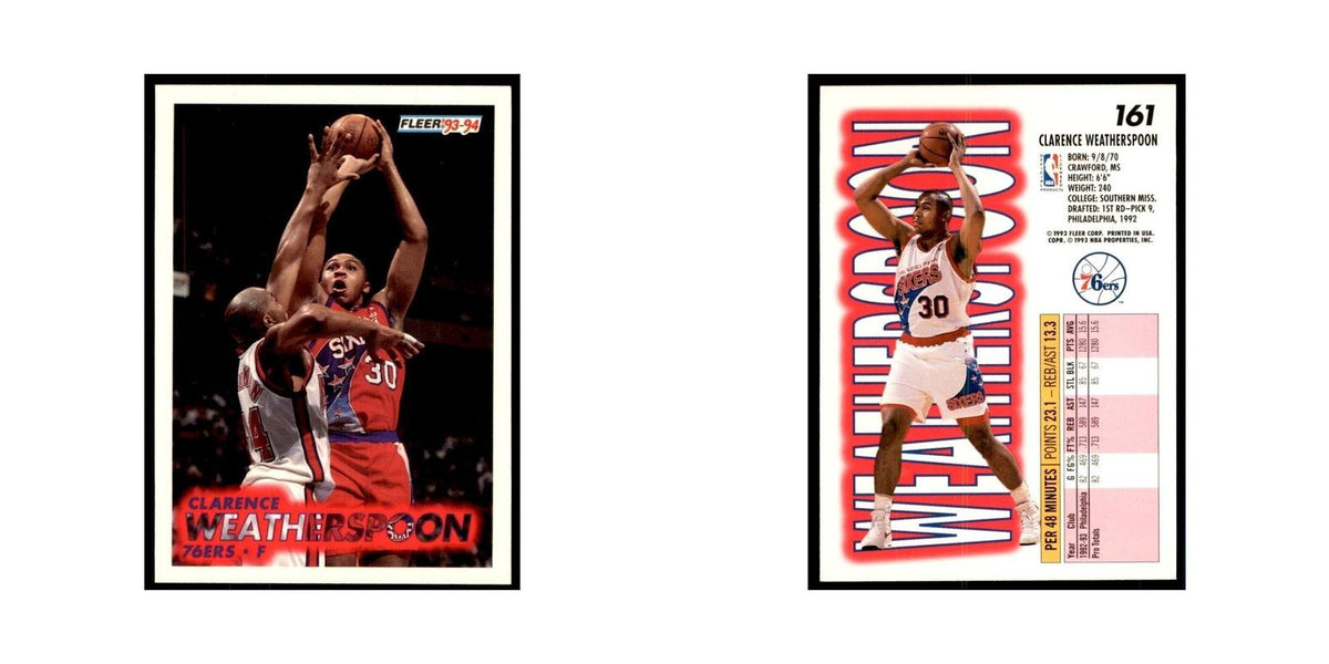 1993 Fleer Clarence Weatherspoon Basketball Cards #161