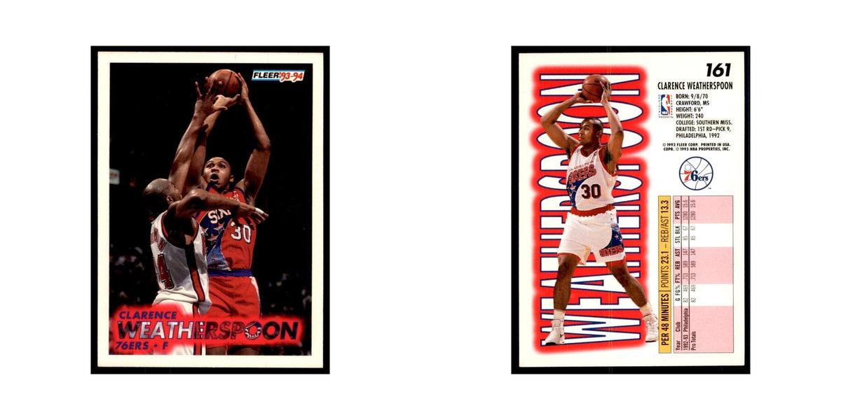 1993 Fleer Clarence Weatherspoon Cards #161