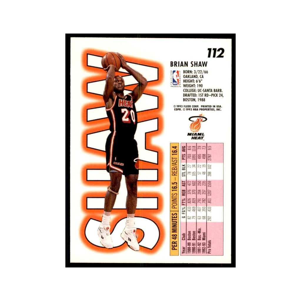 1993 Fleer Brian Shaw Cards #112