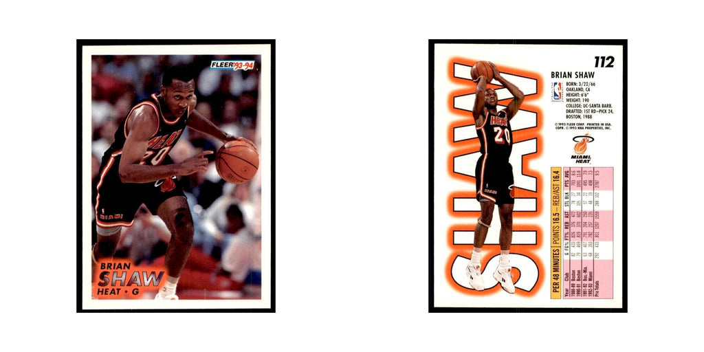 1993 Fleer Brian Shaw Cards #112