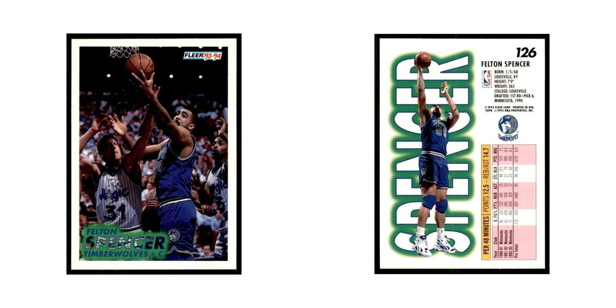 1993 Fleer Felton Spencer Basketball Cards #126