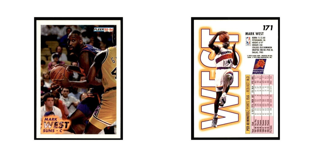 1993 Fleer Mark West Basketball Cards #171