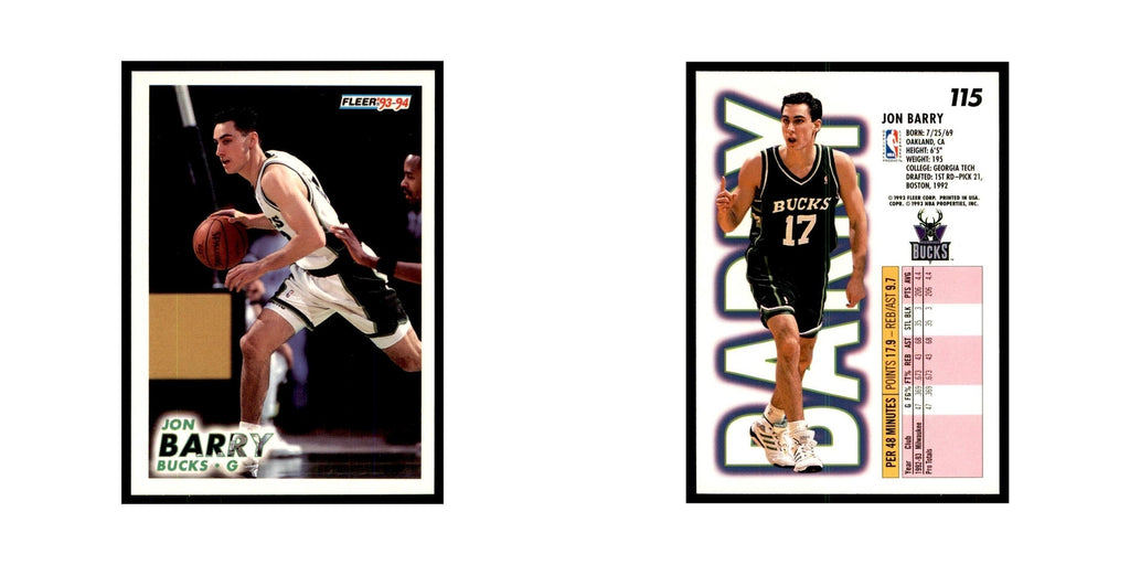 1993 Fleer Jon Barry Cards #115