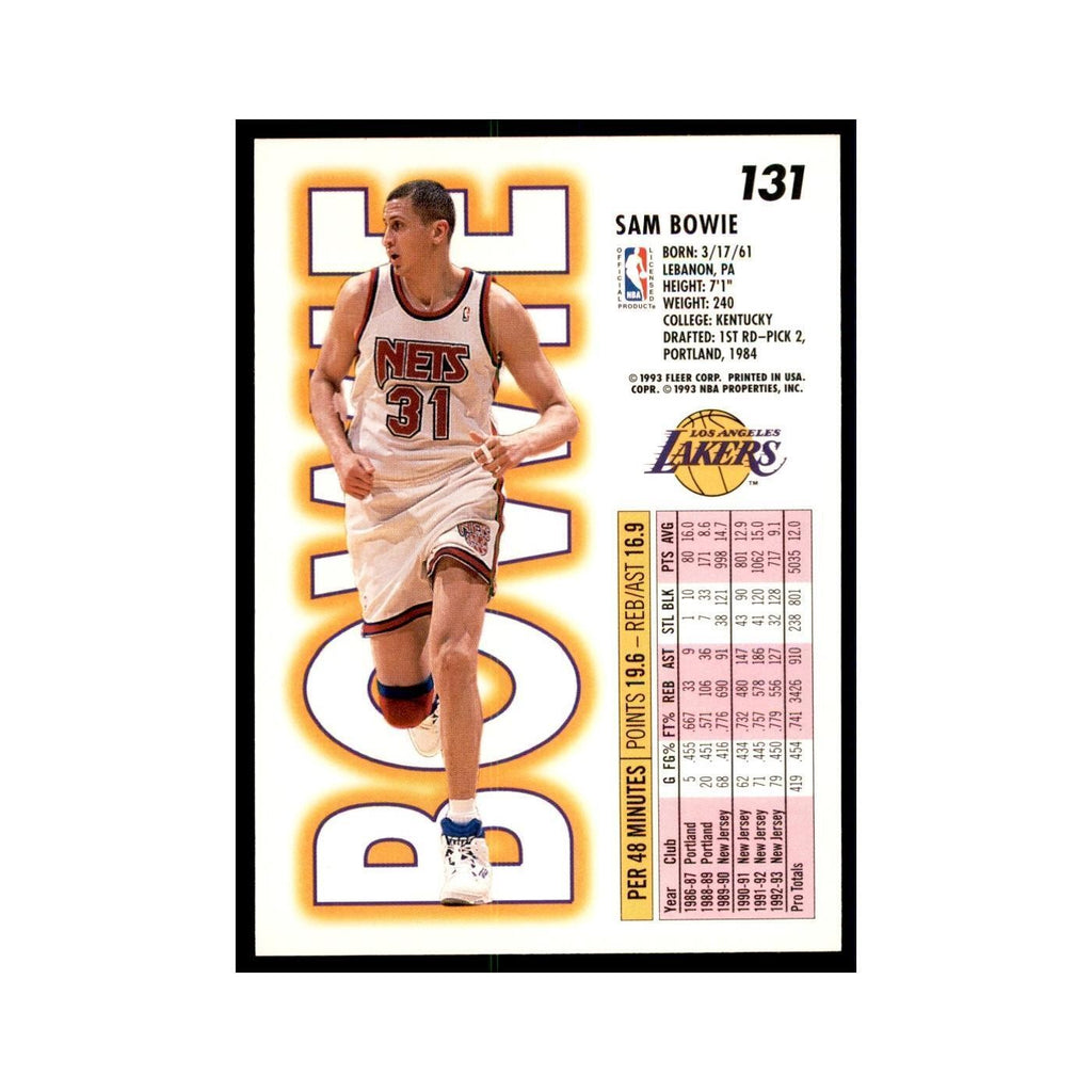 1993 Fleer Sam Bowie Basketball Cards #131