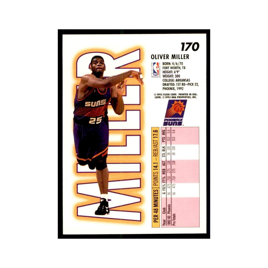 1993 Fleer Oliver Miller Basketball Cards #170