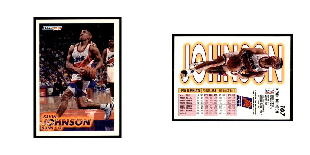 1993 Fleer Kevin Johnson Basketball Cards #167