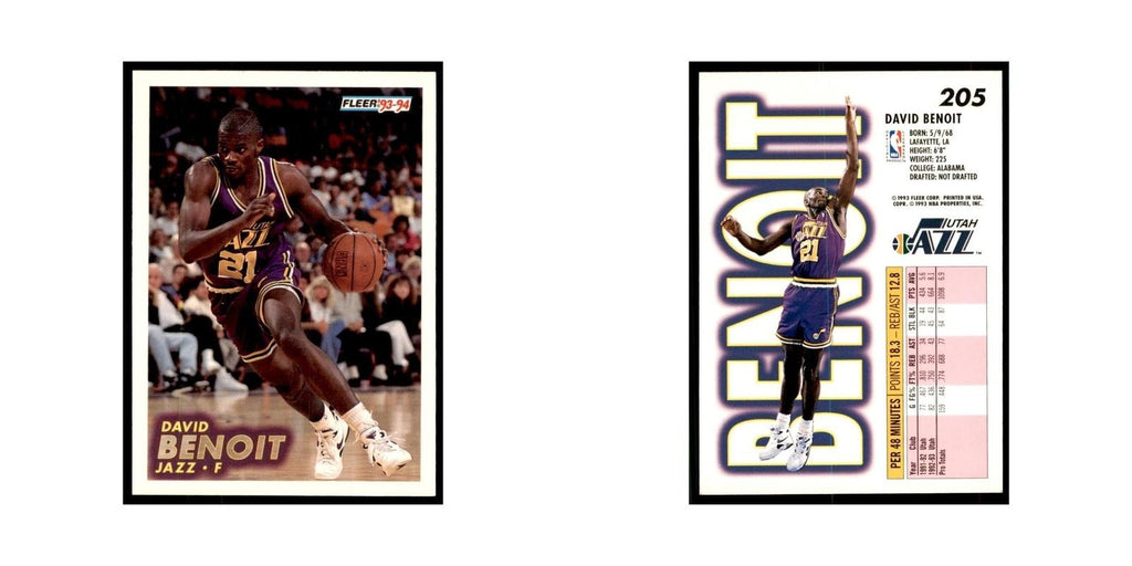 1993 Fleer David Benoit Basketball Cards #205