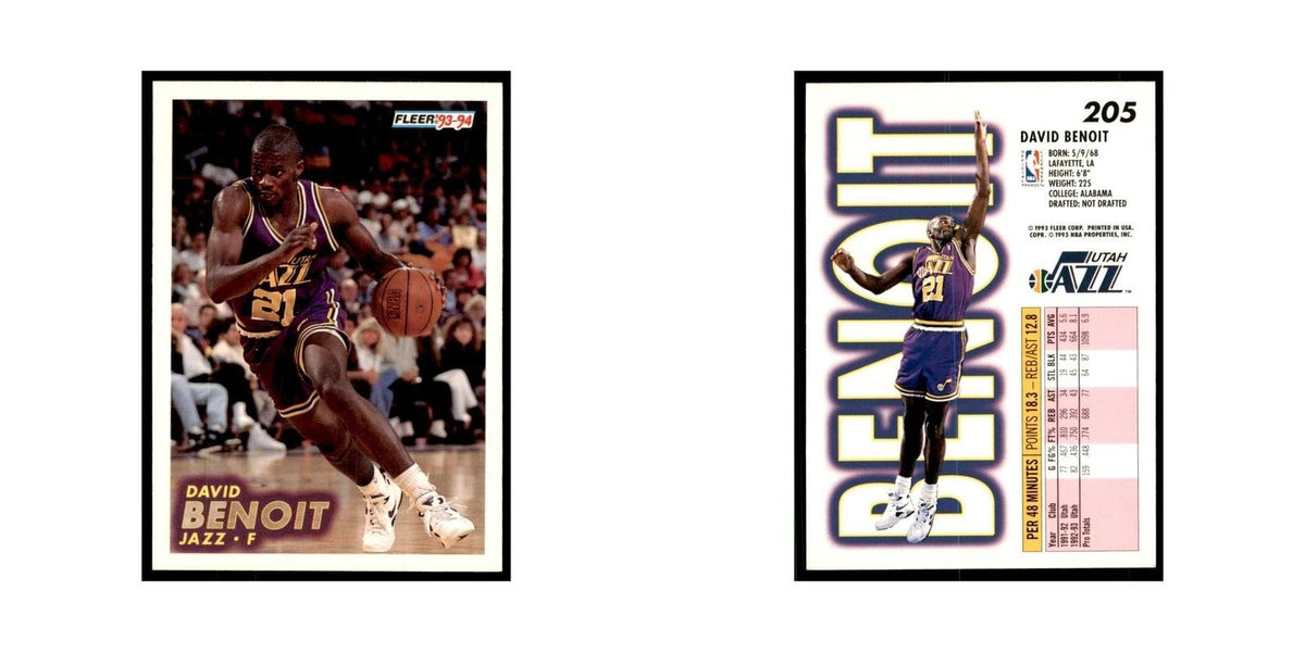 1993 Fleer David Benoit Basketball Cards #205