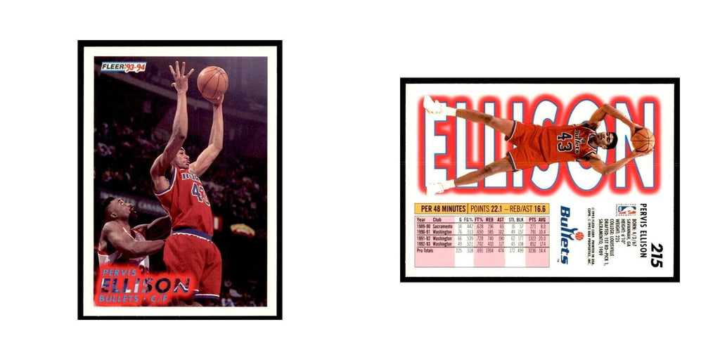 1993 Fleer Pervis Ellison Basketball Cards #215