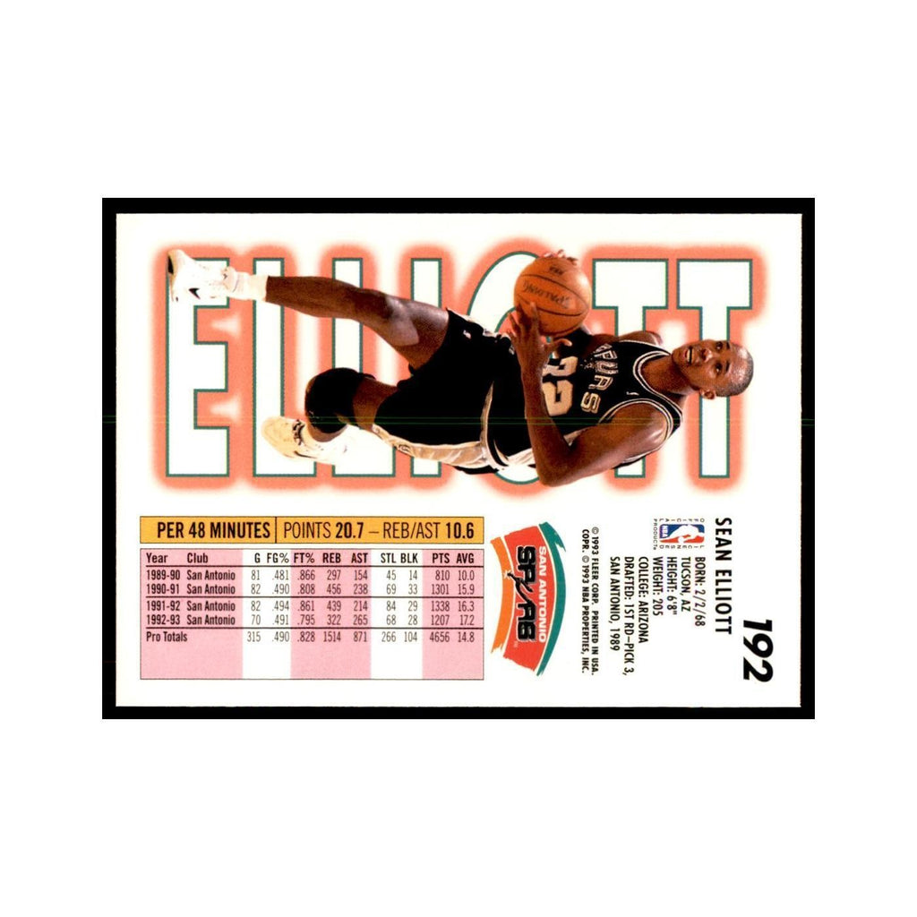 1993 Fleer Sean Elliott Basketball Cards #192
