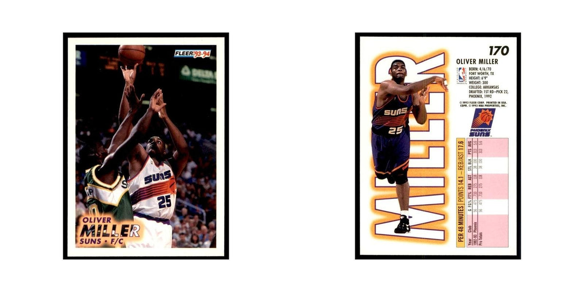 1993 Fleer Oliver Miller Basketball Cards #170