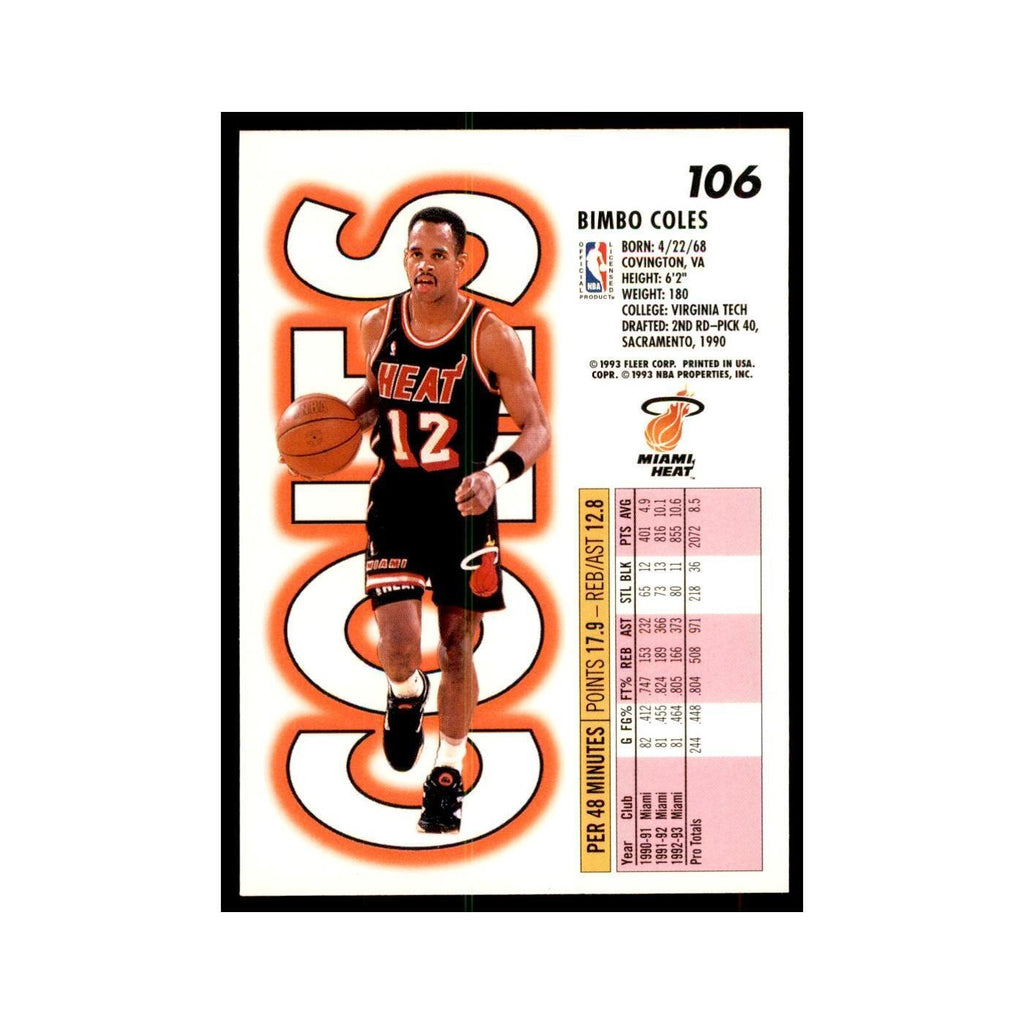 1993 Fleer Bimbo Coles Basketball Cards #106