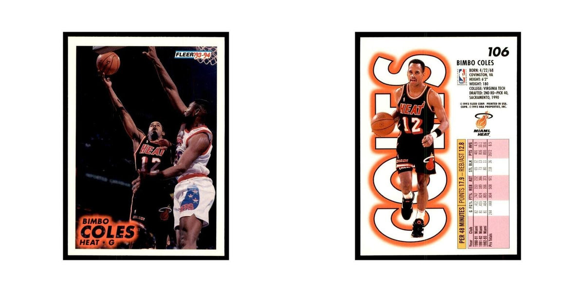 1993 Fleer Bimbo Coles Basketball Cards #106