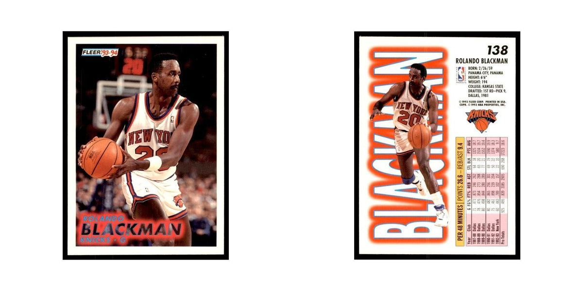 1993 Fleer Rolando Blackman Basketball Cards #138