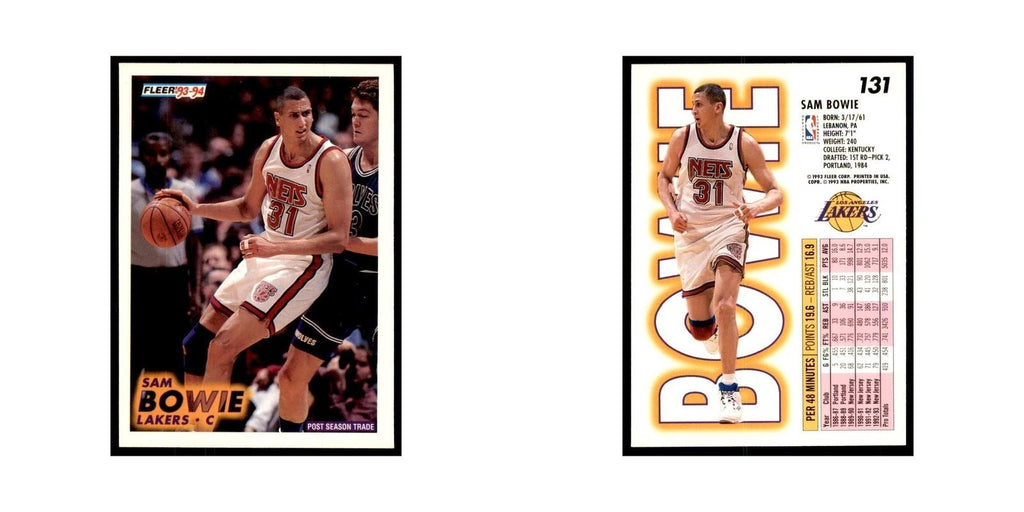 1993 Fleer Sam Bowie Basketball Cards #131