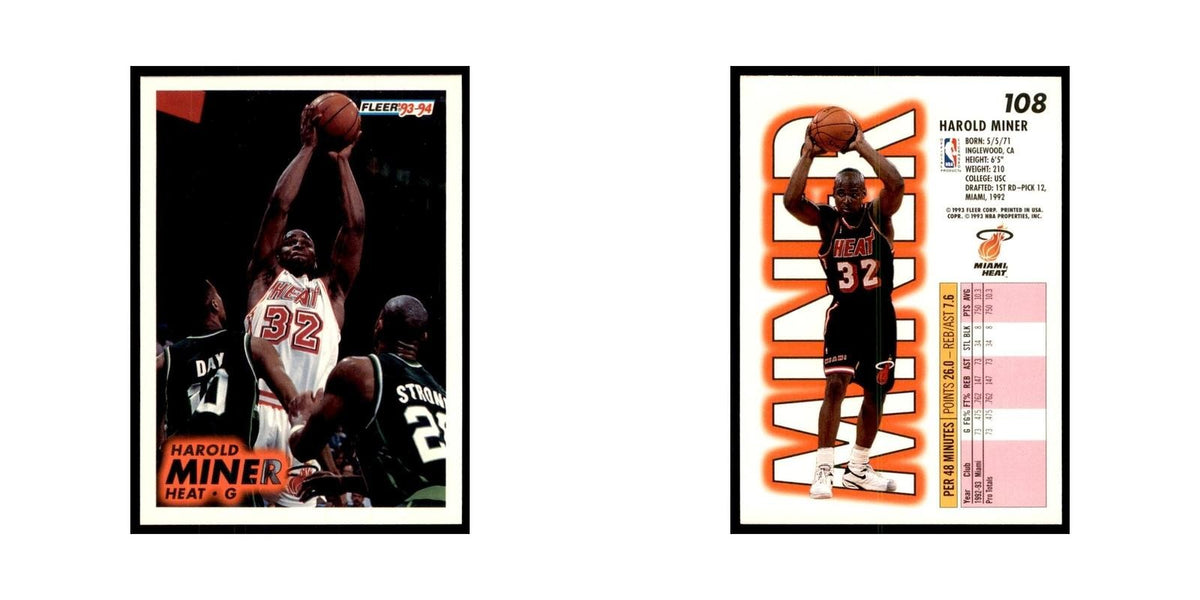 1993 Fleer Harold Miner Basketball Cards #108